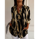 Abstract Button-Up Blouse for Women