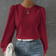 Elegant Pleated Long Sleeve Blouse for Women