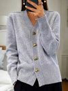 Rachel | Elegant Heart-Button Knit Cardigan