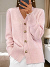 Rachel | Elegant Heart-Button Knit Cardigan