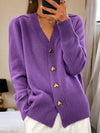 Rachel | Elegant Heart-Button Knit Cardigan