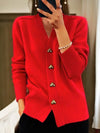 Rachel | Elegant Heart-Button Knit Cardigan