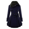 Stephanie | Elegant Fur-Collar Belted Coat