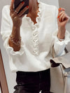 Stephanie | Feminine Ruffle V-Neck Sweater