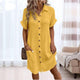 Relaxed Cotton Button-Down Midi Dress for Women