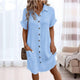 Relaxed Cotton Button-Down Midi Dress for Women