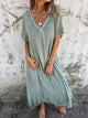 Flowy Linen-Look Maxi Dress for Women