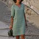 Flowy Linen Midi Dress for Women