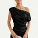 Elegant Sequin One-Shoulder Top for Women