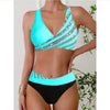 Megan | Elegant Colorblock Striped Bikini
