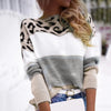 Angela | Elegant Leopard Colorblock Sweater