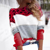 Angela | Elegant Leopard Colorblock Sweater