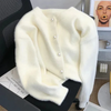 Megan | Cozy Pearl-Button Fuzzy Cardigan