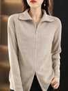 Samantha | Elegant Zip-Up Knit Cardigan