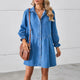 Classic Button-Front Denim Mini Dress for Women