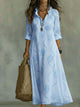 Flowy Floral Embroidered Maxi Dress for Women