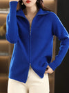 Samantha | Elegant Zip-Up Knit Cardigan