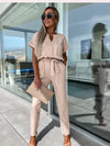 Stephanie | Flattering Belted V-Neck Jumpsuit