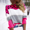 Angela | Elegant Leopard Colorblock Sweater