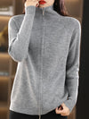 Samantha | Elegant Zip-Up Knit Cardigan