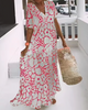 Flowy Floral V-Neck Maxi Dress for Women