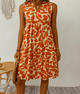 Flowy Tiered Leaf Midi Dress for Women