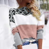 Angela | Elegant Leopard Colorblock Sweater