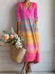 Flowy Ombre Striped Maxi Dress for Women