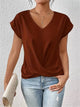 Elegant Twist-Front V-Neck Top for Women