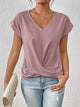 Elegant Twist-Front V-Neck Top for Women