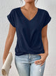 Elegant Twist-Front V-Neck Top for Women