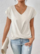 Elegant Twist-Front V-Neck Top for Women