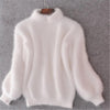 Amanda | Elegant Fuzzy Mock-Neck Sweater