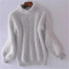 Amanda | Elegant Fuzzy Mock-Neck Sweater