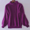 Amanda | Elegant Fuzzy Mock-Neck Sweater