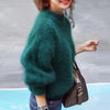Amanda | Elegant Fuzzy Mock-Neck Sweater