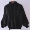 Amanda | Elegant Fuzzy Mock-Neck Sweater