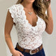 Elegant Floral Lace V-Neck Top for Women