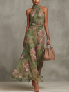 Rachel | Elegant Halter Maxi Dress