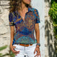 Boho Zip-Up Blouse for Women