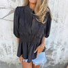 Kelly | Elegant Smocked Peplum Blouse
