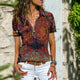 Boho Zip-Up Blouse for Women