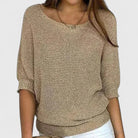 Amanda | Elegant Boatneck Batwing Sweater - Picela