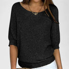 Amanda | Elegant Boatneck Batwing Sweater - Picela