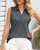 Amanda | Elegant Collared Sleeveless Top - Picela