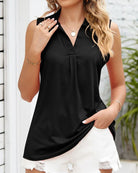 Amanda | Elegant Collared Sleeveless Top - Picela