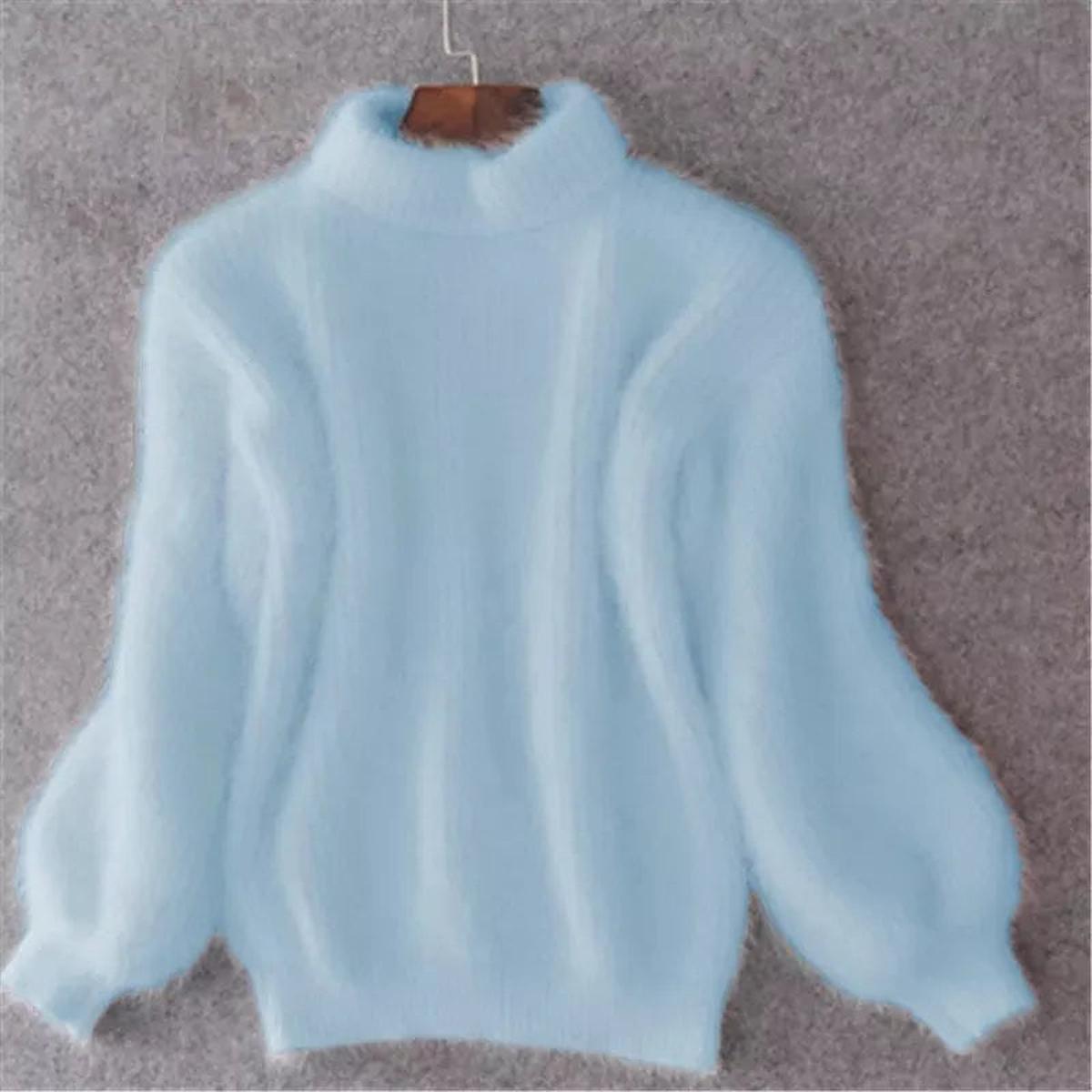 Amanda | Elegant Fuzzy Mock-Neck Sweater - Picela
