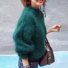 Amanda | Elegant Fuzzy Mock-Neck Sweater - Picela
