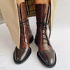 Amanda | Elegant Leather Lace-Up Boots - Picela