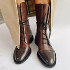 Amanda | Elegant Leather Lace-Up Boots - Picela
